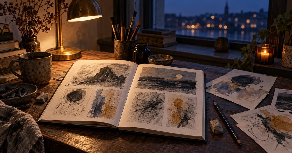 Editorial illustration: 100 affirmations for creativity + 3 short audio scripts